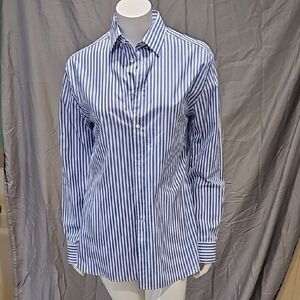 Ralph Lauren Blue Button Down Shirt with Stripes